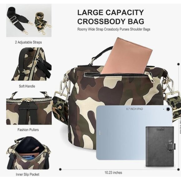 Camouflage Print Bag with Straps - Picture 8 of 8